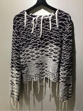 Authentic Saint Laurent Knitted Fringed Sweater